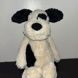 SOLD. Jellycat Bashful Black and White Plush Dog Toy